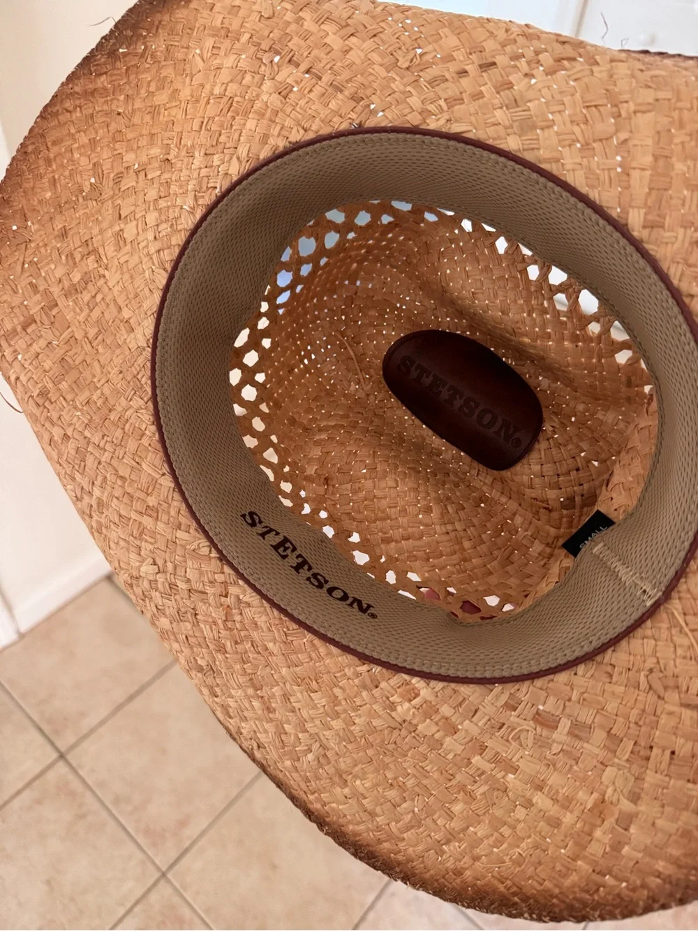 Stetson Brown Straw Cowboy Hat with Concho Band